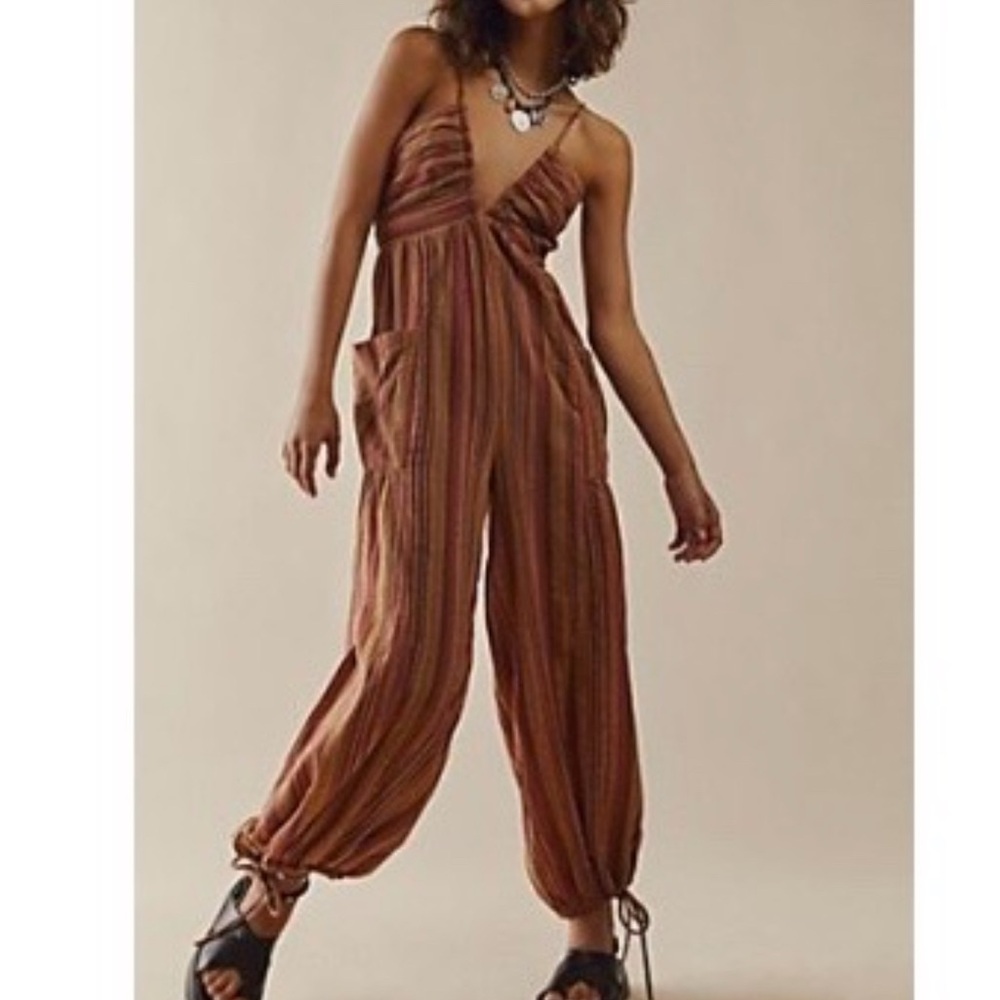 Free People Red Clay Combo Sundaze for Surfin’ Jumpsuit